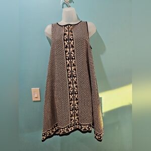 Max Studio Navy and White Geometric Dress